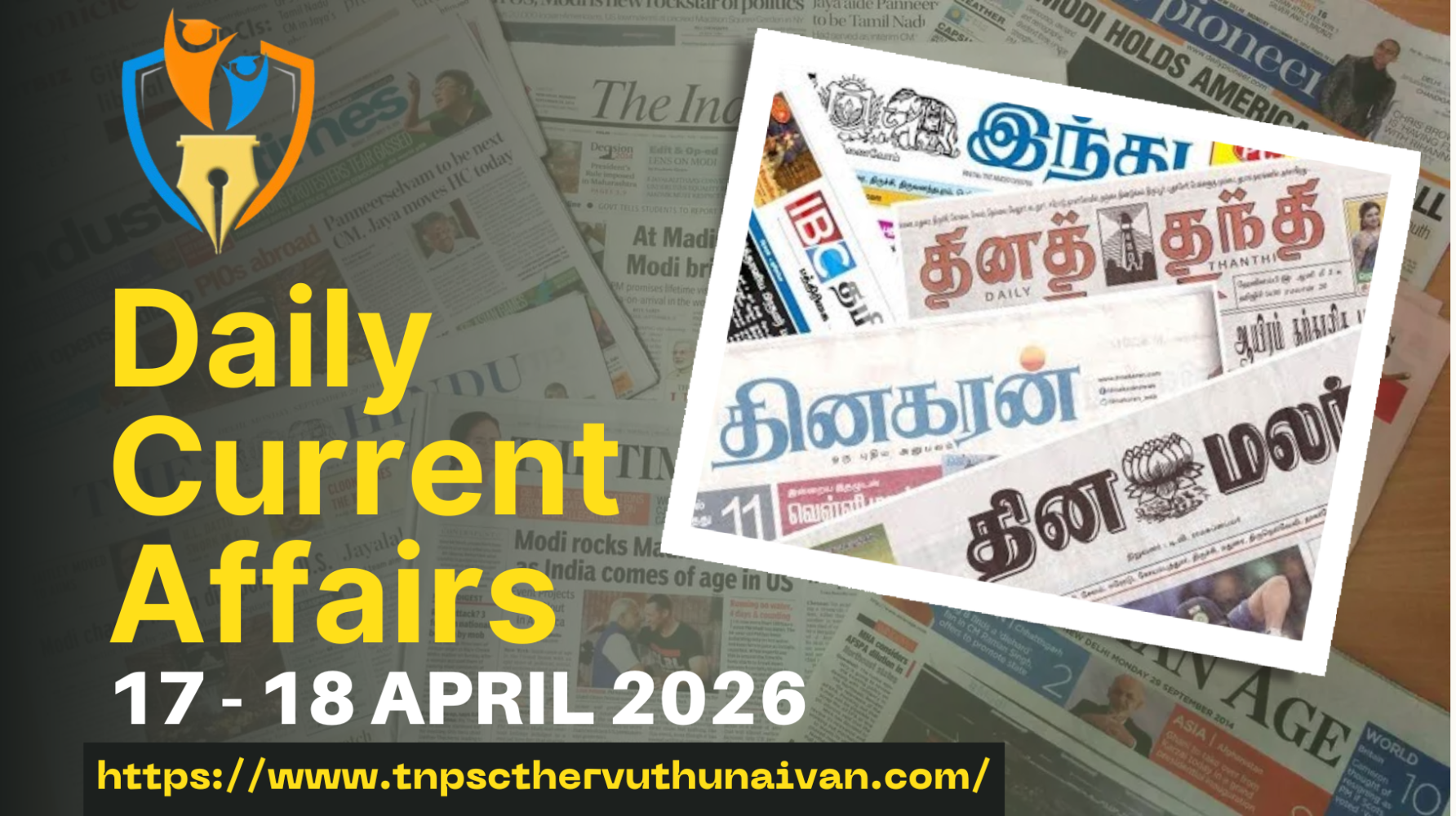 TNPSC Current Affairs Quiz in Tamil & English | 17 - 18 April 2026
