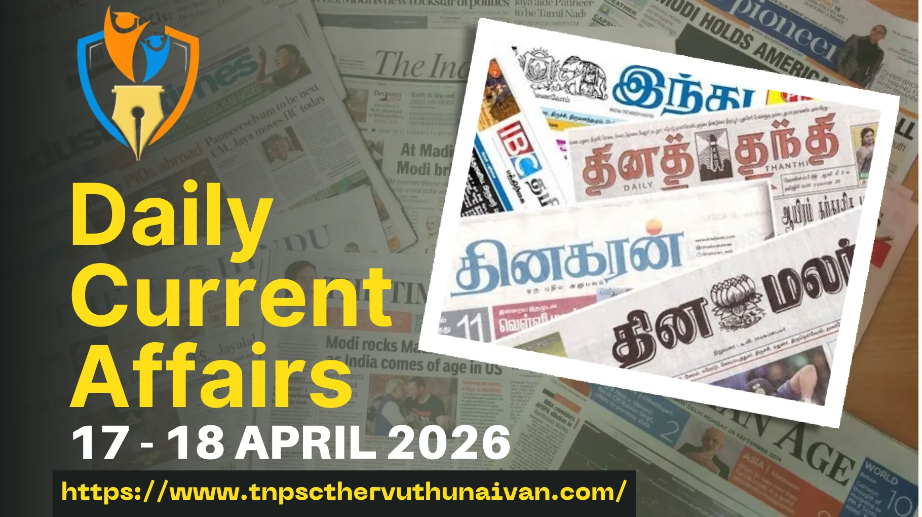 TNPSC Current Affairs Quiz in Tamil & English | 17 - 18 April 2026