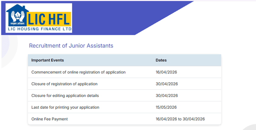 LIC HFL Junior Assistant Recruitment 2026