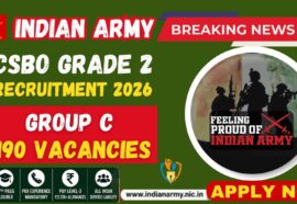 Indian Army Recruitment 2026: 190 CSBO Grade-II Vacancies