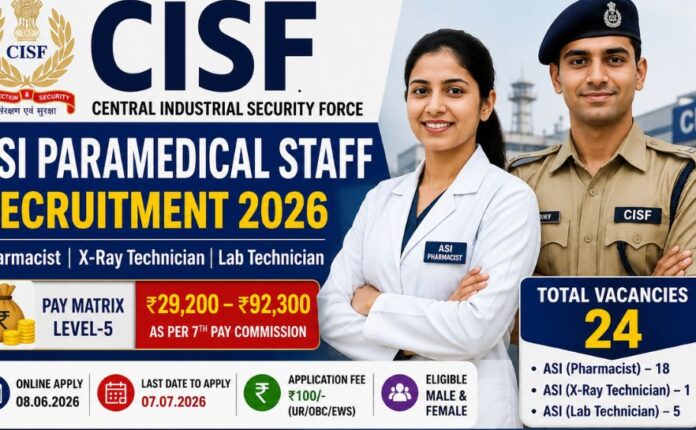 CISF ASI Paramedical Staff Recruitment 2026