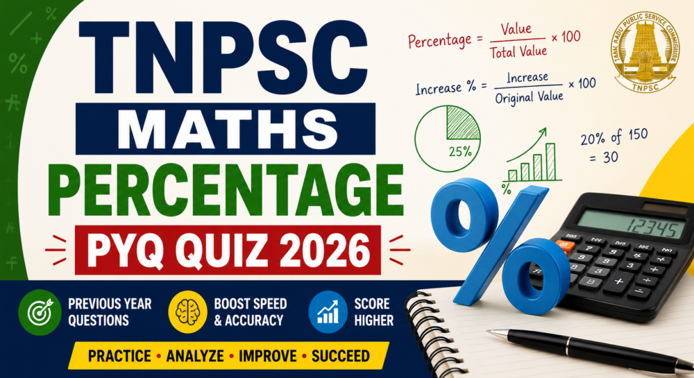 TNPSC Maths Percentage PYQ Quiz 2026 with Answers and Solutions TNPSC Maths Percentage PYQ Quiz 2026