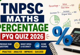 TNPSC Maths Percentage PYQ Quiz 2026 with Answers and Solutions